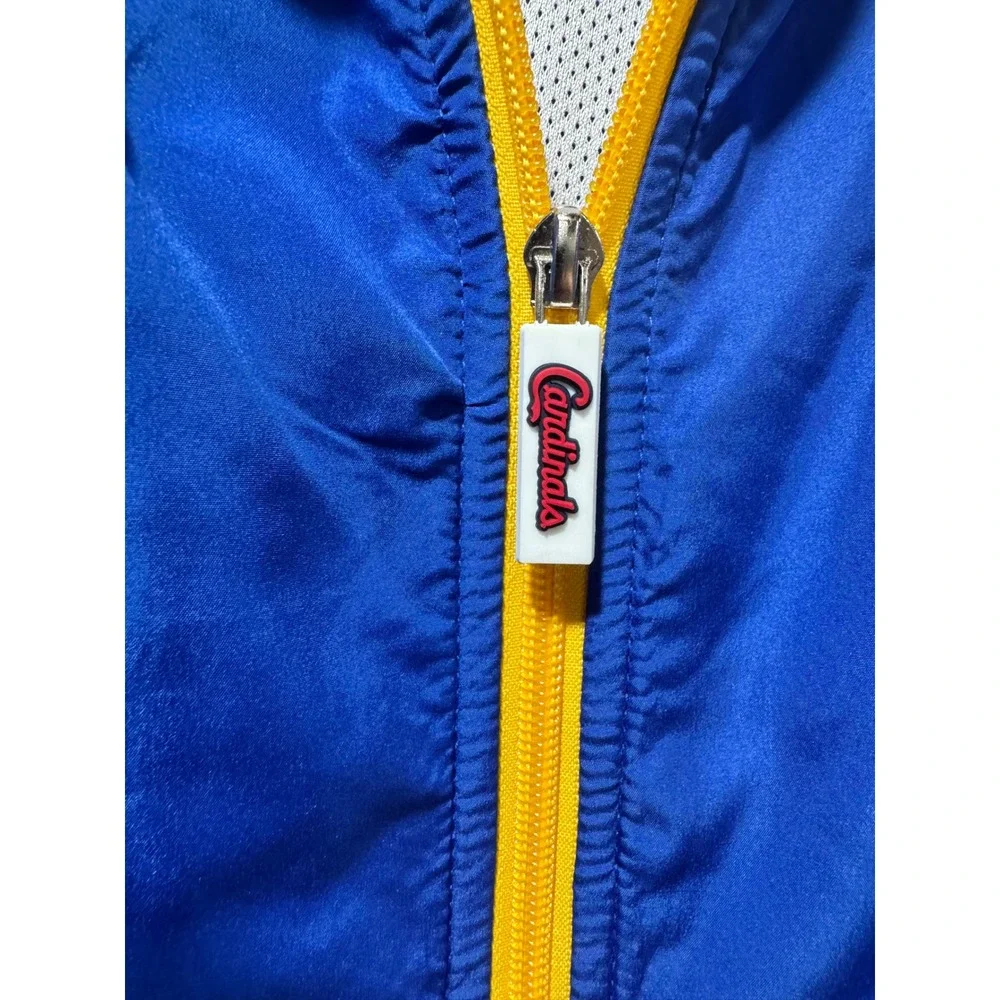 St Louis Cardinals Blues Crossover Windbreaker Jacket Mens XL Budweiser Blue
